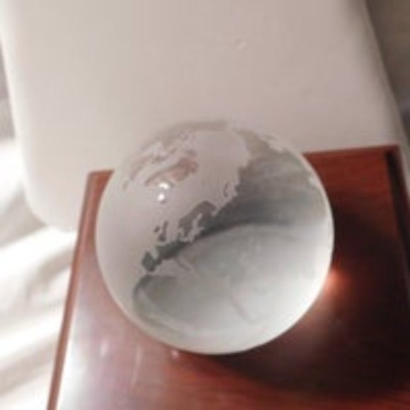 Vintage Glass Earth Globe Paperweight - Picture 4 of 9